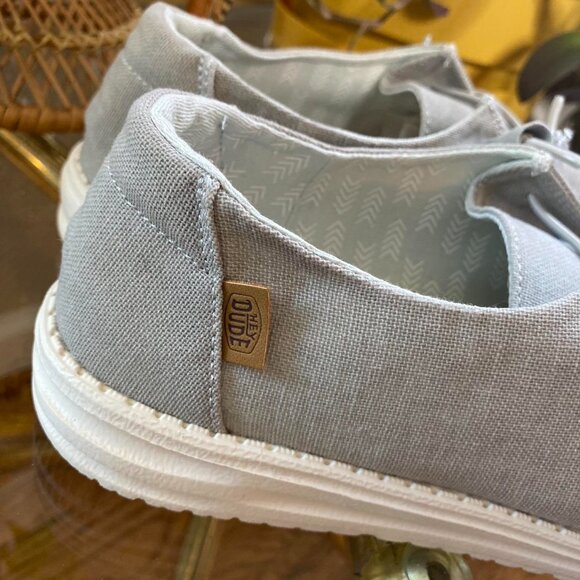 HEYDUDE Women's Grey and Tan Loafers - Picture 2 of 8